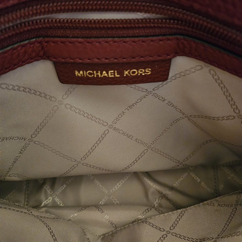 Michael Kors Burgundy Leather Shoulder Bag - Picture 4 of 4